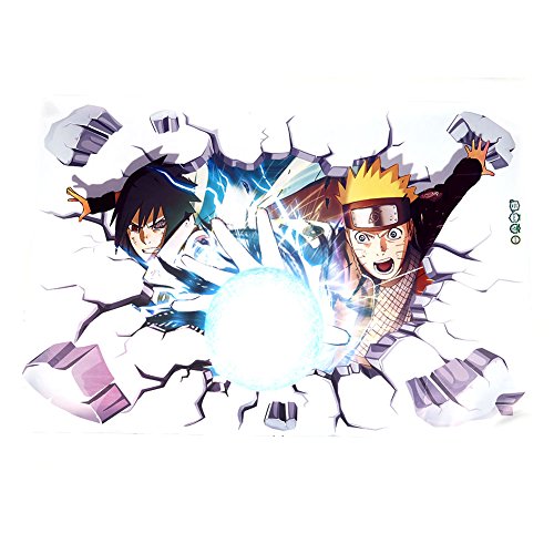 WerNerk Anime Naruto 3D Wall Sticker, Murals Art Decals Decorator, Kids Bedroom Ceiling Living Room Nursery Sticker Decor(Style E)
