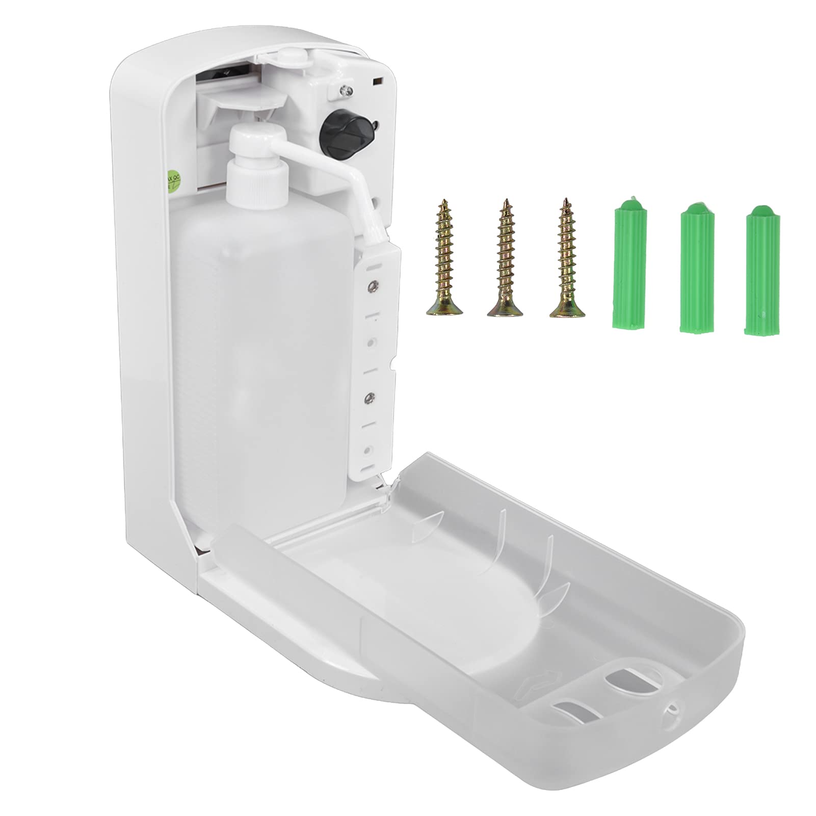 Wakects Automatischer Handseifenspender, ABS-Infrarotsensor, Berührungsloser Handseifenspender, 1000 Ml, Wandmontage oder Desktop mit Abtropfschale für Küche, Badezimmer, Büro, Hotel
