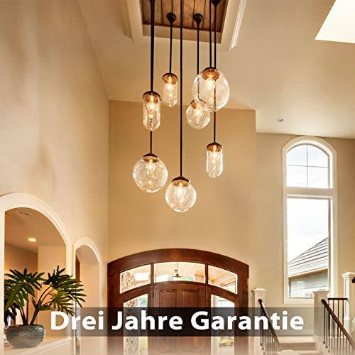 LVWIT LED Lampe E27, 470 lm, warmweiß 2700K, ersetzt 40 Watt, Classic Kolbenform Filament, klar (6er Pack) – Ansicht 3