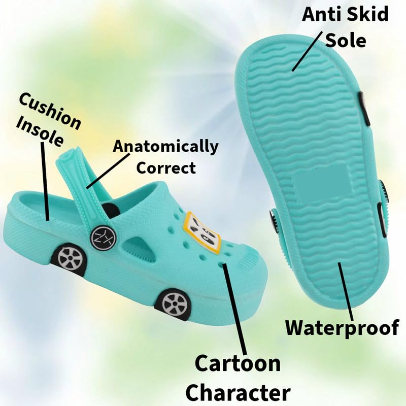 Image of SMARTOTS Pack of 2 Car Design Kids Clogs for Daily Use, Kids Eva Sandals for Boys and Girls with Adjustable Sling Back Strap