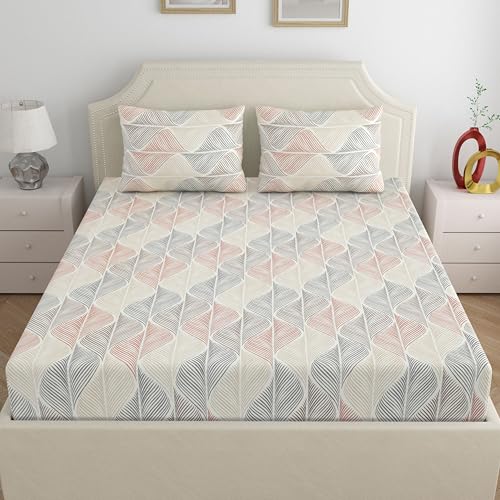 Image of Home Ecstasy Microfiber Wrinkle & Fade Resistant King Bedsheet with 2 Pillow Covers - (Size 108 x 108 inches, 140TC, Colour - Multi)