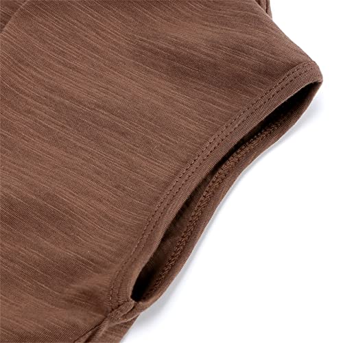 Toddler Baby Girls Boys Tank Tops Summer Solid Crewneck Shirts Tops Classic Loose Soft Sleeveless T (Brown, 12 Months)3