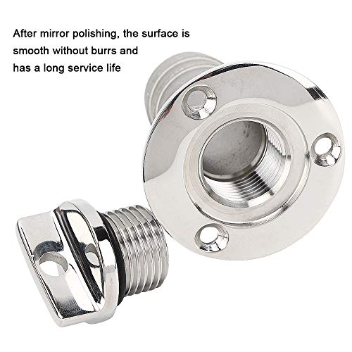 Tapón de drenaje para garboard y kit de conector de ventilación de acero inoxidable para barcos 2