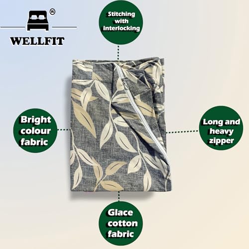 Image of WELLFIT Premium Glace Cotton 300 TC Mattress Cover /Protector for Single Size Bed with Zip /Chain /3x6 ft / 36x72x6 inch