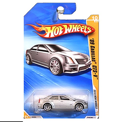 Hot Wheels 2009 Cadillac CTS-V plateado escala 1:64 miniatura 1