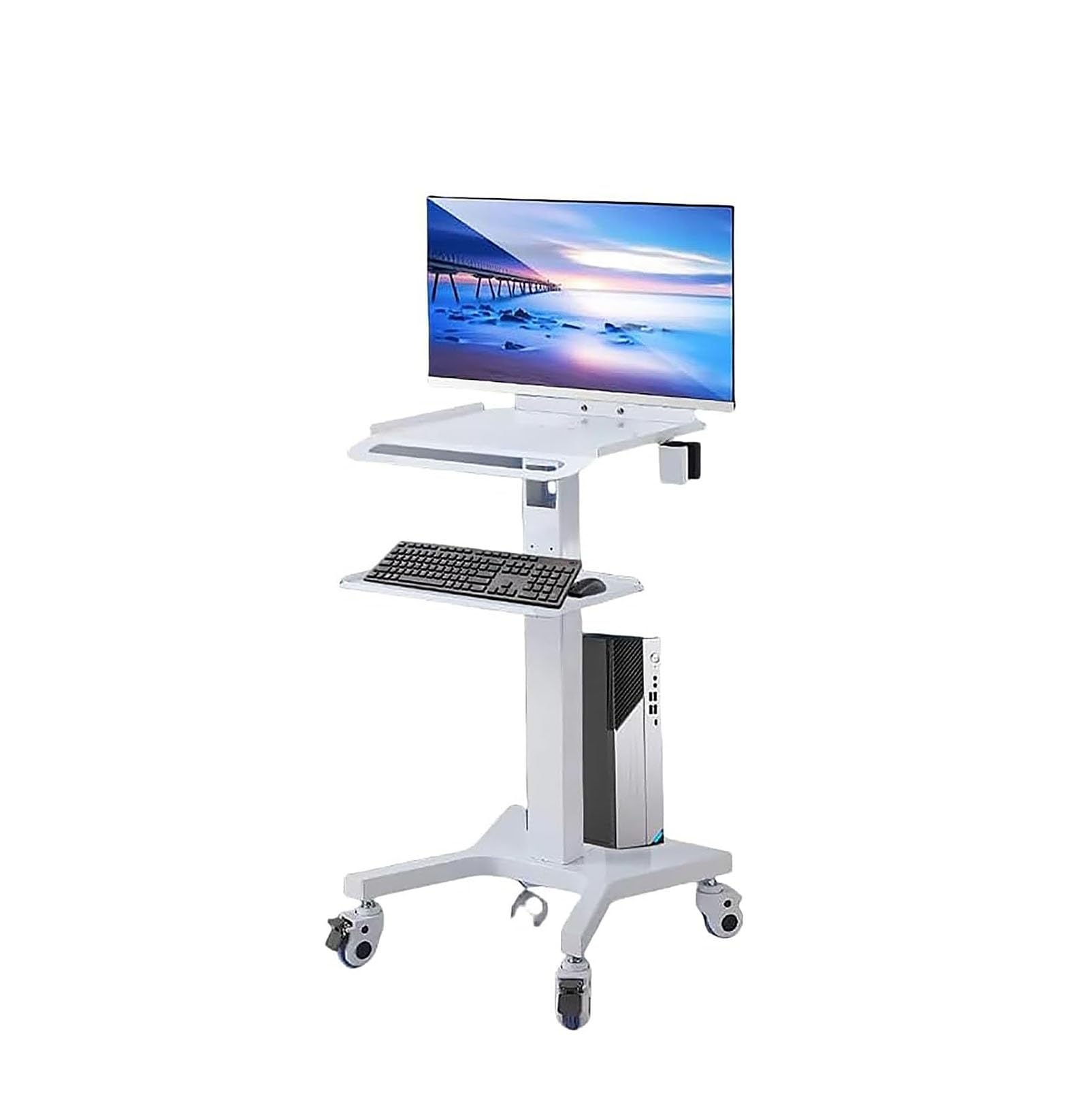 Chariot De Laboratoire Mobile avec Support pour Écran, Support pour Scanner Oral, Stations De Travail, pour Salon De Beauté,