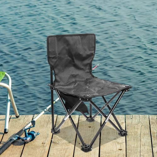 Chaise pliante portable et compacte grise pour camping pêche et jardin - 6