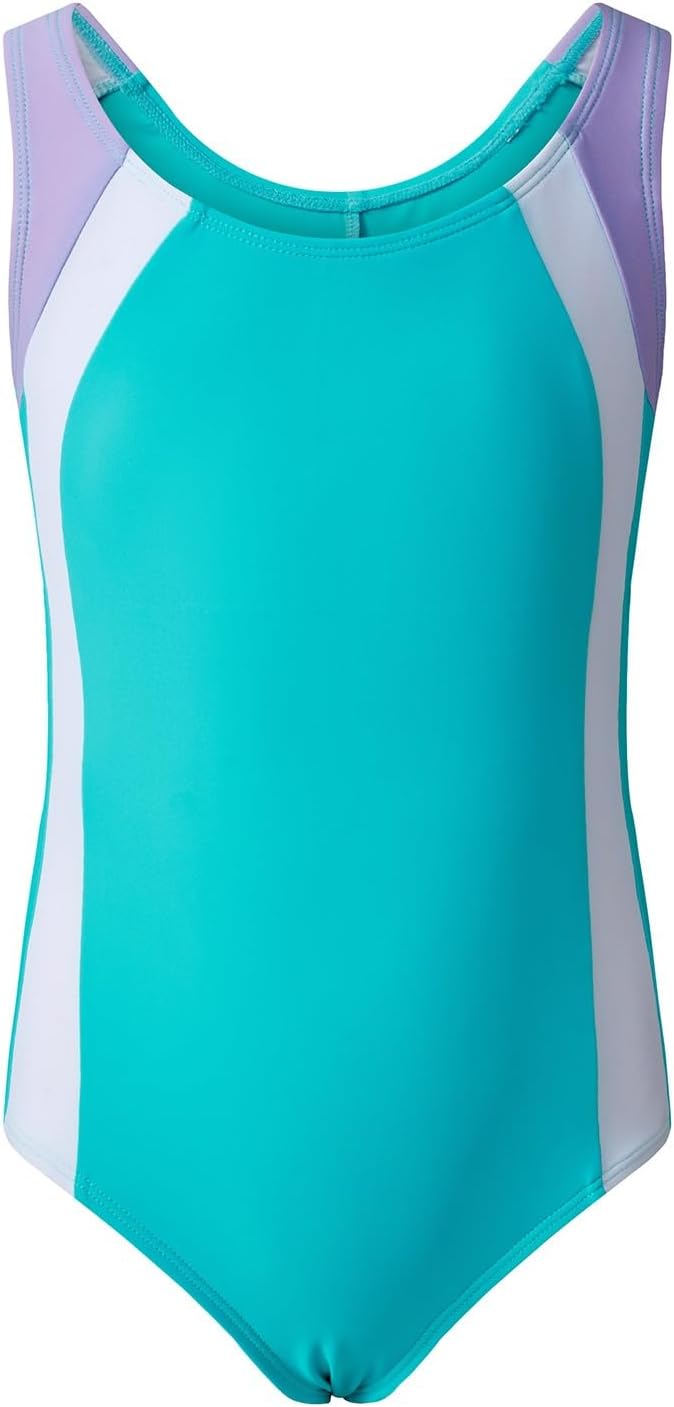 blibean Tween Girls Swimsuit One Piece Bathing Suit Colorblock Swimwear with Chest Pad Size 6-15 Years - Image 5