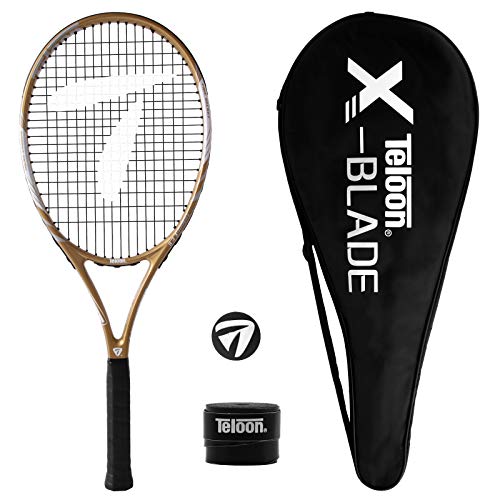 Teloon Recreational Adult Tennis Rackets-27 inch Tennis Racquet for Men and Women College Students Beginner Tennis Racket. (V7-Dark Gold)