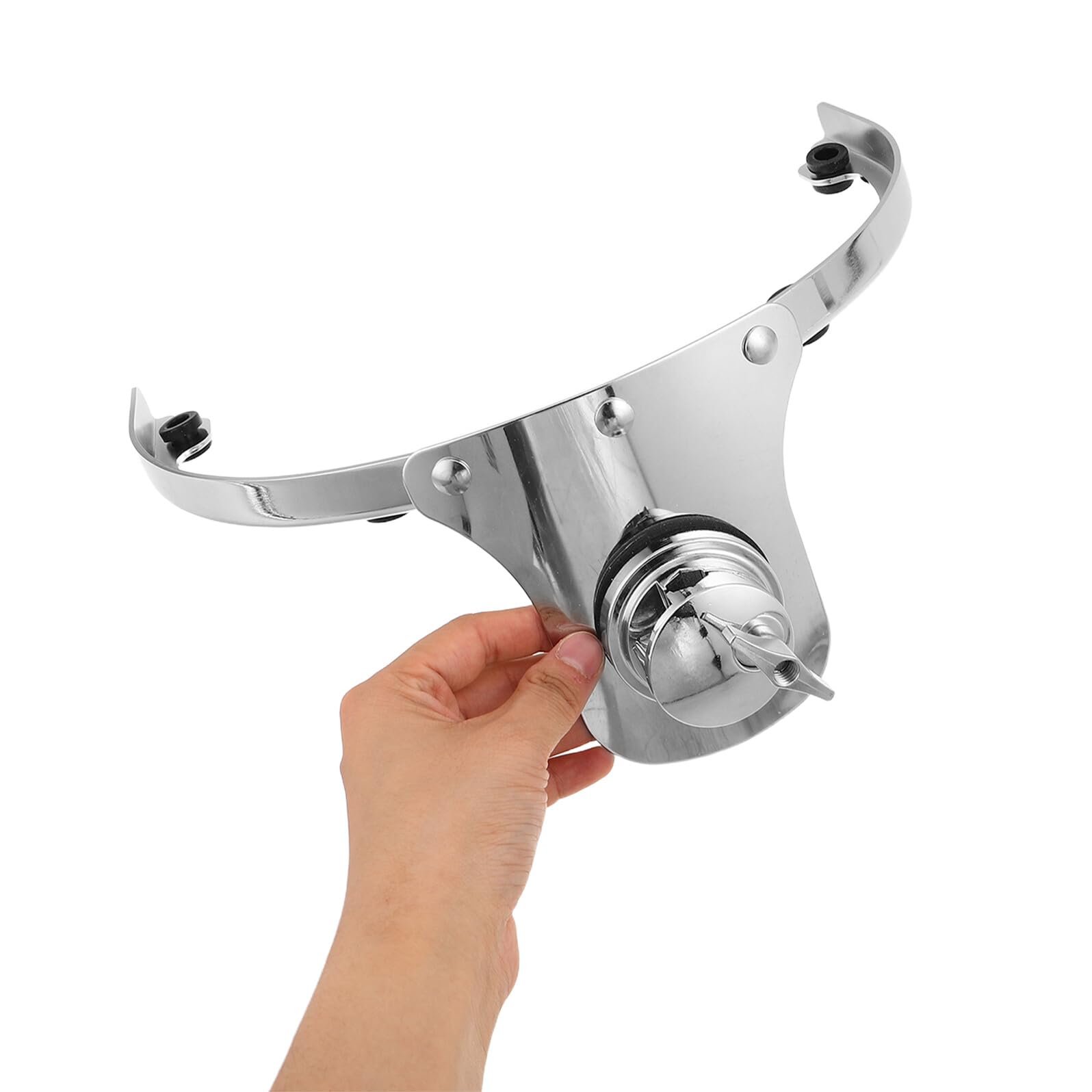 SUPVOX Soporte de Suspensión Cromado para Aro de Tom de Batería de 10 Pulgadas con Base de Tornillos Reforzada, Herrajes de Montaje para Percusión Profesional en Escenarios y Ensayos