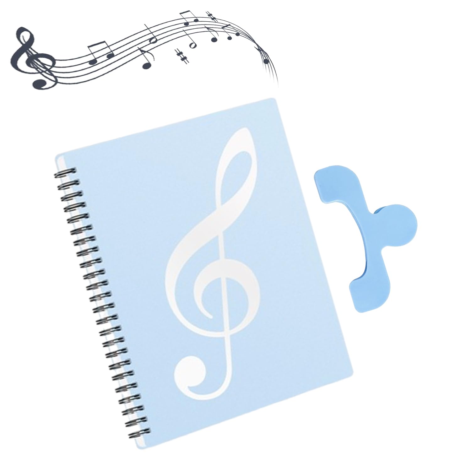 Cartelle Per Spartiti, Cartellina Portadocumenti A4 Plastica, Cartella Spartiti Corali con 1 Clip, Cartella Per Note Musicali, Cartella Per Spartiti (Blu)