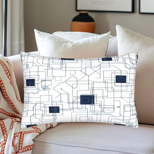 Lot de 2 housses de coussin 50x80 cm géométriques pour canapé