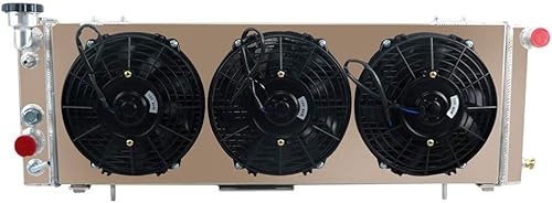 ALLOYWORKS Radiador de aluminio de alto rendimiento+ventilador de cubierta para Jeep Cherokee XJ Comanche 1991-2001 2.5L 4.0L US