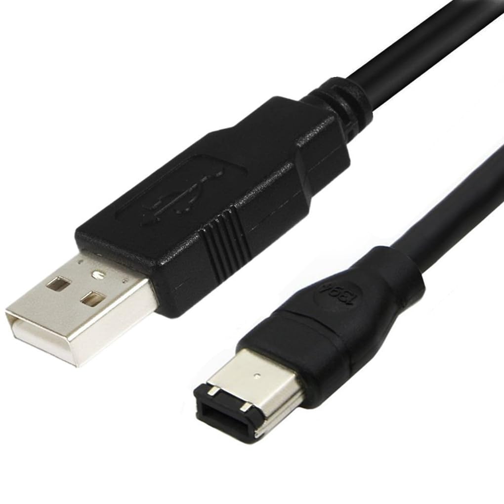 Cavo adattatore Firewires 6 pin a USB da 6 piedi per stampante ABS 1394 Firewires USB AM a 6 pin USB a scheda audio 1394, 1.8 metri