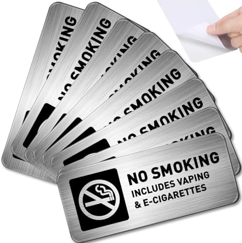 No Smoking Sign 7 x 3 Inch No Vaping Signs for Home Business Metal Self Adhesive Industrial Warning Marker for Office Outdoor Indoor Supplies No Smoking Sign 7 x 3 Inch No Vaping Signs for Home Business Metal Self Adhesive Industrial Warning Marker for Office Outdoor Indoor Supplies