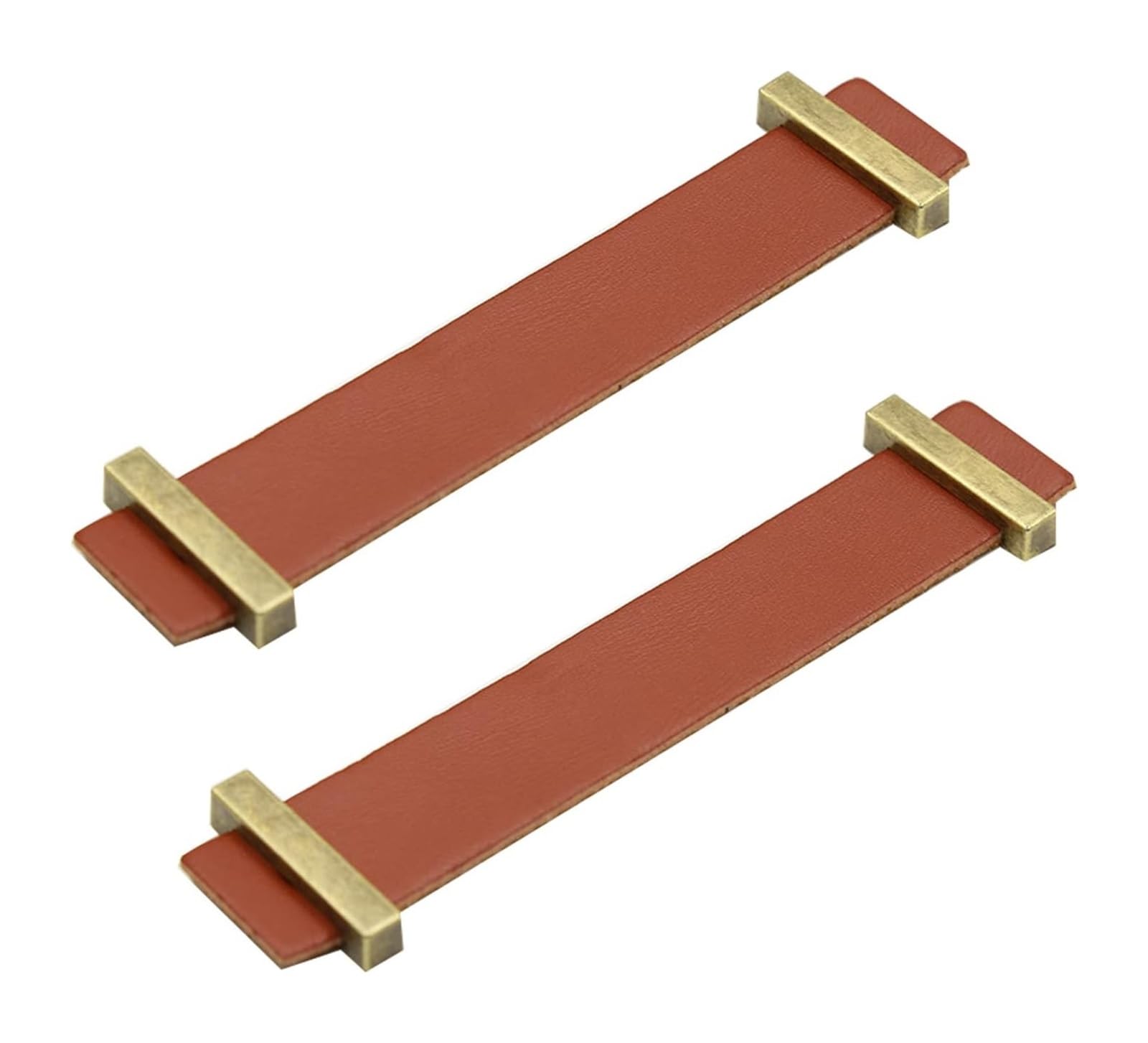 Opeximatun A Leather Drawer Handles, Vintage Leather Loop Furniture Handles 2-Pack Multicolor Multiple Sizes(,Hole Distance 96Mm)