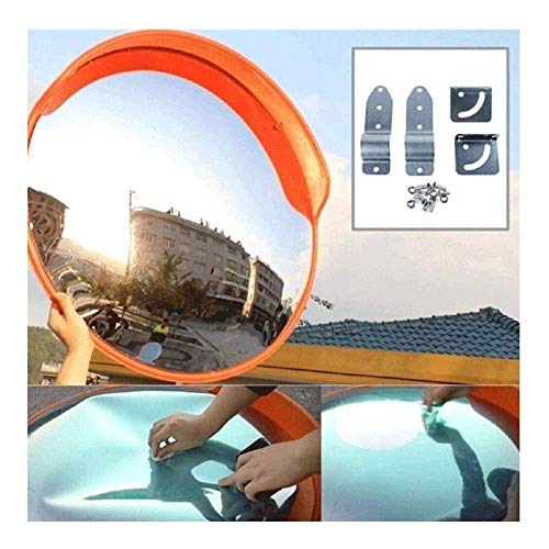 Miroir de circulation extérieur convexe orange avec lentille grand angle de trafic