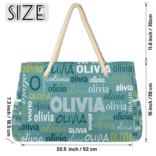 Custom Name Beach Bag for Women and Men Personalized Extra Large Waterproof Zipper Travel Tote Bags2