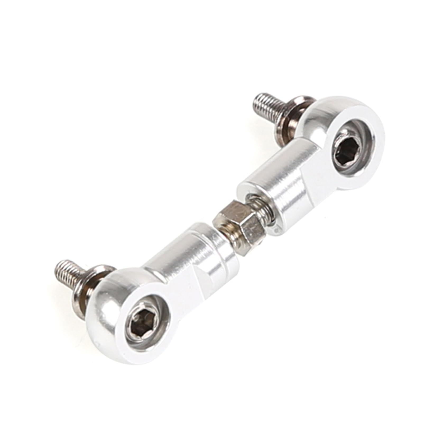 FLMLF CNC Metal Pull Rod Steering Servo Arm Fit for 1/5 HPI ROFUN BAHA King Motor ROVAN Baja 5B 5T 5SC Rc Car Parts (Silver)