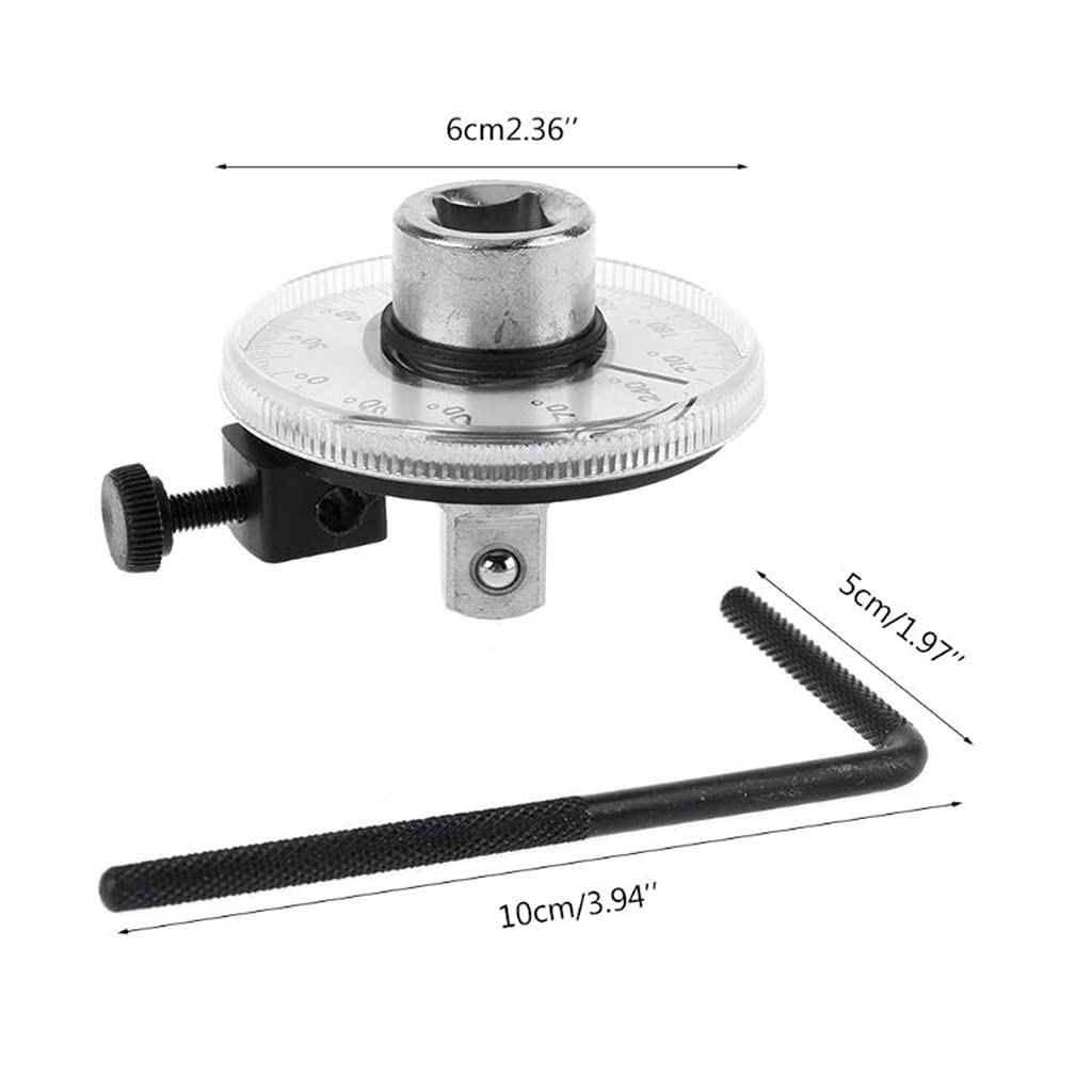 Calibro angolo di coppia da 1/2 "Rotazione automatica Goniometro a 360 gradi con chiave