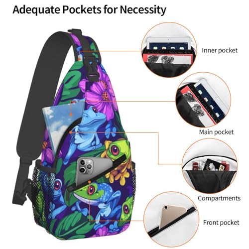 Crossbody Bags For Women Men Cartoon Anime Frog Sling Backpack Chest Shoulder Bag Gym Cycling Travel Hiking Daypack4