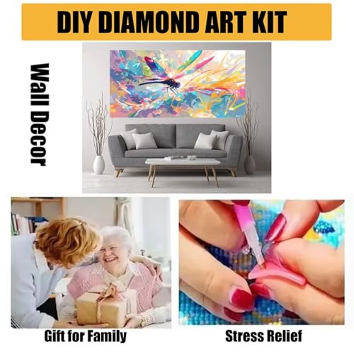 Broderie Diamant Libellule Full Drill Toile Crystal Art de Prestige
