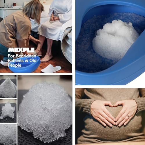 Image of MEXPLE SpaceX1 Bedpan With Uroset Urine Solidifier | Durable & Heavy Duty PP Material | Urine Absorbent Magic Gel Turns Urine Into Gel Immediately | For Hospital, Home Bedridden Adult Patient - 1000ML