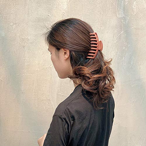 image for pengxiaomei 4 pcs Matte Plastic Hair Claw Clips, Nonslip Large Girls H