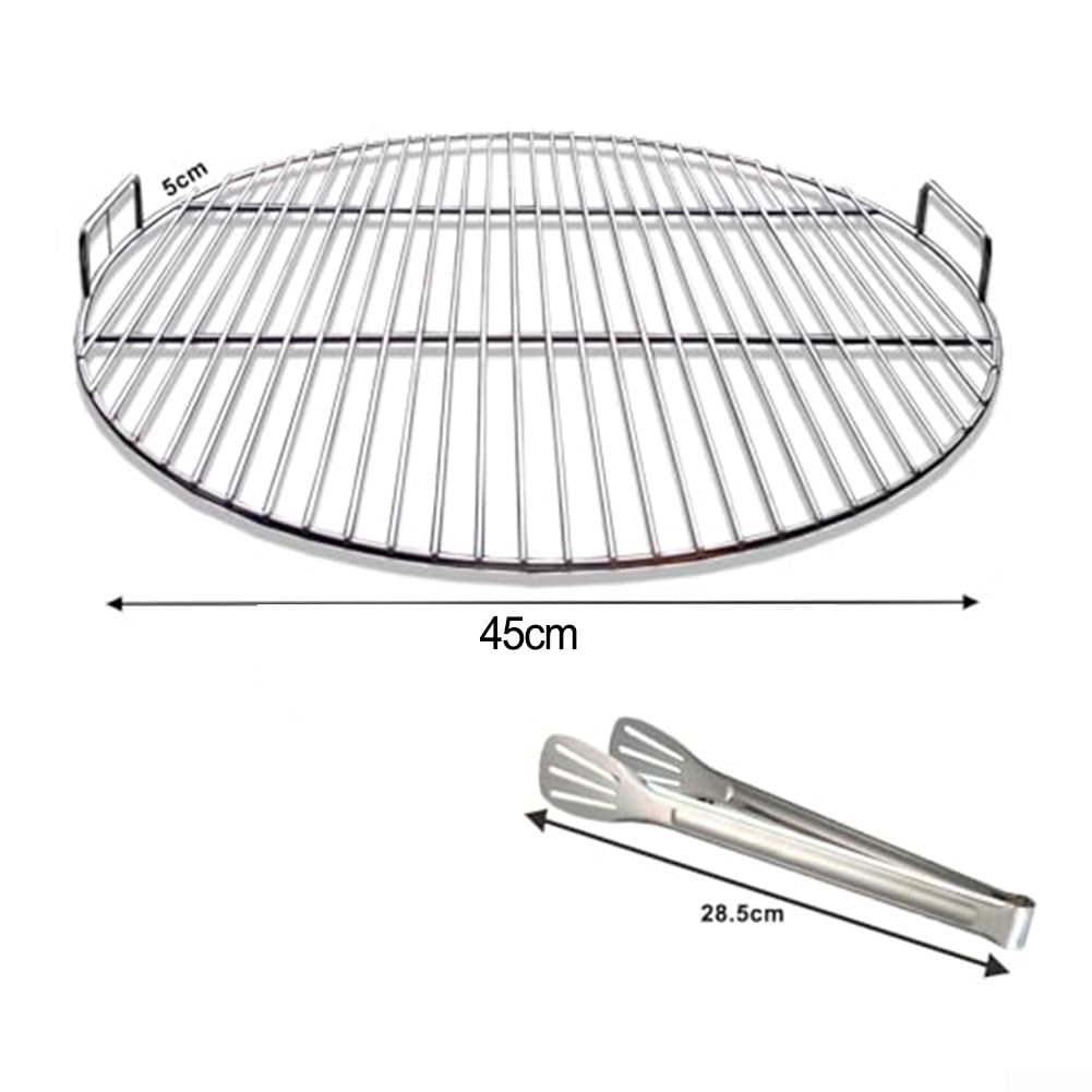 Ruszt do gotowania ze stali nierdzewnej do Weber 1241304 i 7432 wytrzymała siatka grillowa z uchwytem (45 cm)