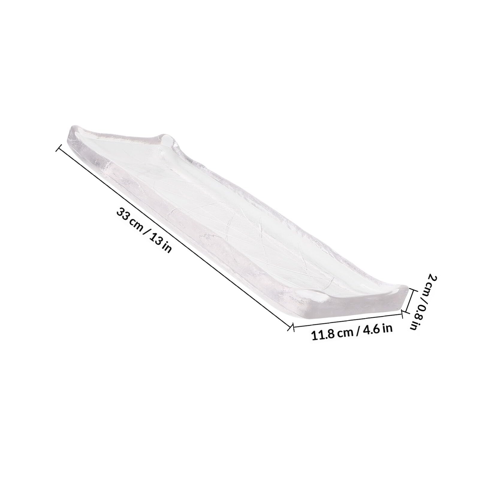 TOYANDONA Assiette de Service à Sushis pour Présentation et Service en Verre Blanc Rectangulaire Plateau Transparent en Restauration Cuisine Japonaise