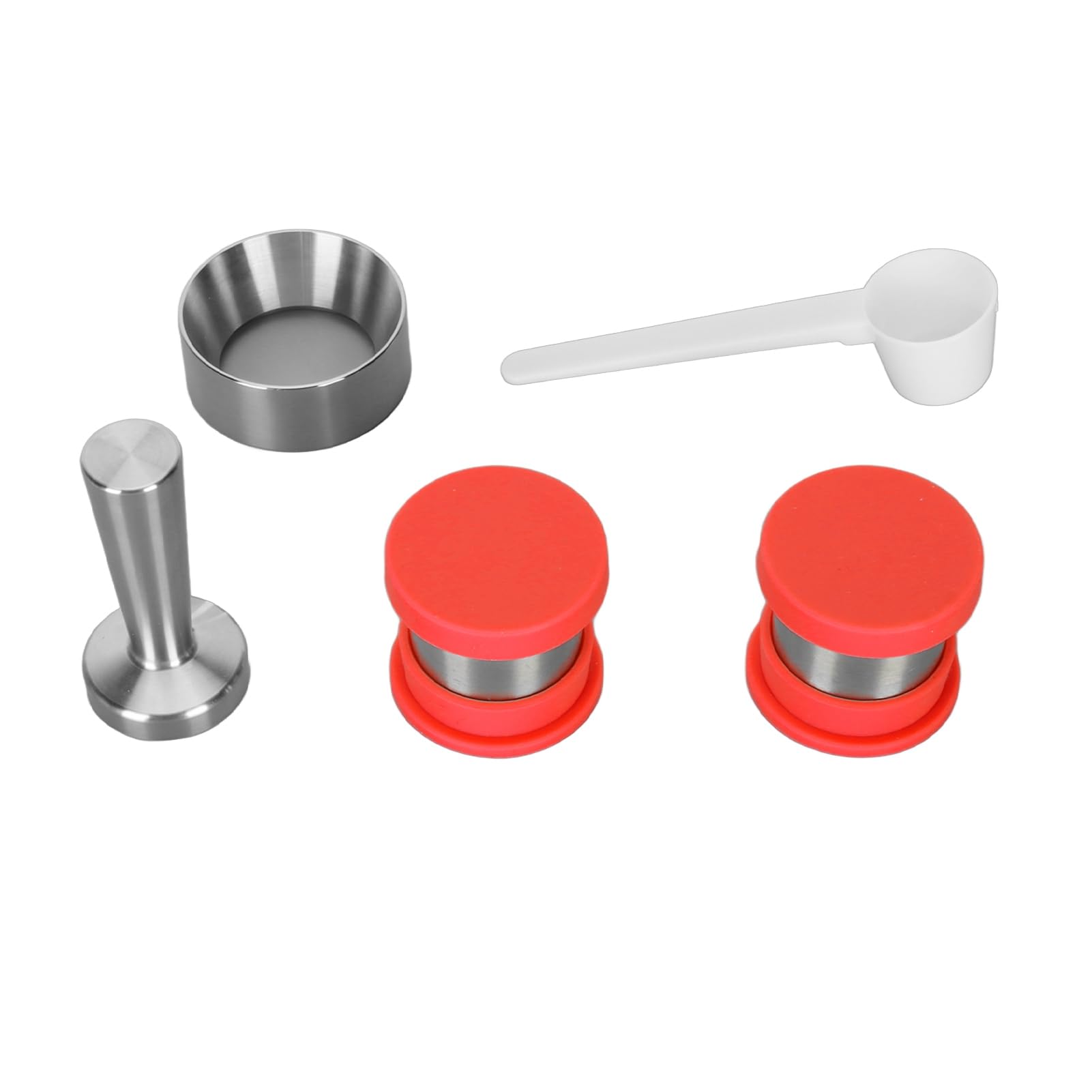Cocoarm Cápsula de café Recargable Cápsula de café Reutilizable de Acero Inoxidable con Cubierta de Silicona Liviana Fácil de Limpiar para Uso en la Biblioteca Escolar de la Oficina en Casa (rojo)