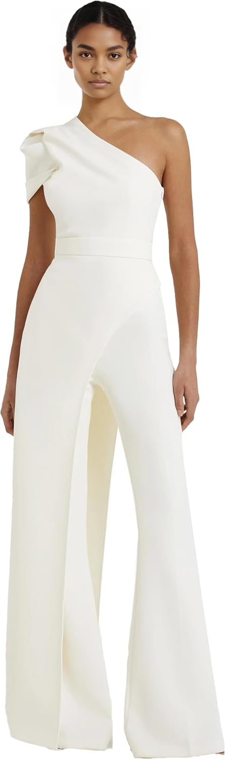 Jumpsuits Elegant One Shoulder Floor Length Sleeveless Classic Formal Evening Dress Prom Party Dress MAG007