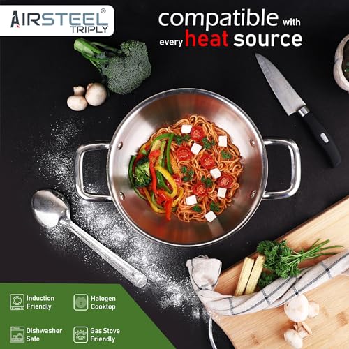 Image of Stainless Steel Triply Kadai (2.3 L)