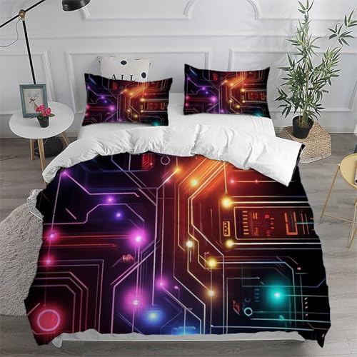 Housse de couette microfibre 220x240 anti-plis imprimé 3D - 6