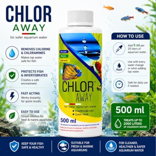 Image of VAYINATO Aquatic Remedies Chlor Away Aquarium Fish Tank Water Chlorine Remover Water Conditioner (500 ML)