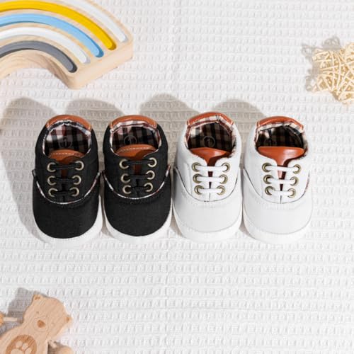 Image of Infant Baby Boys Girls Canvas Sneaker Toddler Slip On Anti Skid Newborn First Walkers Candy Shoes for 0-18 Months
