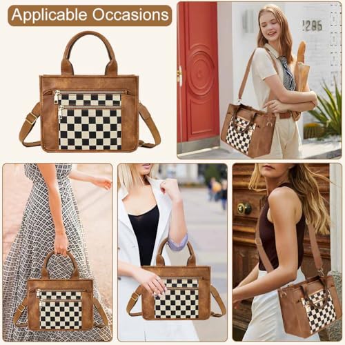 Bolso cruzado con diseño a cuadros para mujer miniatura 2
