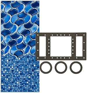 Smartline Waves of Poseidon 24-Foot Round Liner | Overlap Style | 48-to-52-Inch Wall Height | 25 Gauge Vinyl | Designed for Steel Sided Above-Ground Swimming Pools | Universal Gasket Kit Included