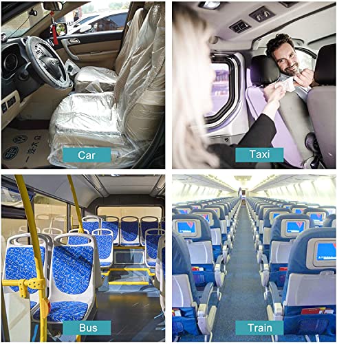 Maxsell 100 Pcs Plastic Disposable Car Seat Covers, Universal Transparent Waterproof Disposable Seat Protective Covers For Car Chair, Airplane Seats, Salon Chairs, Restaurant Seats #TOP4