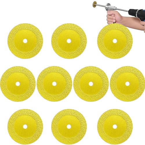 Image of Pvc Inside Pipe Cutter Replacement Blades, 10 Pcs Inside Pipe Cutter Replacement Blades, Diamond Cutting Blade Wheel with 1 /4 inch Hex Shank, for Cutting Glass, Jade, Crystal, Ceramics and etc.