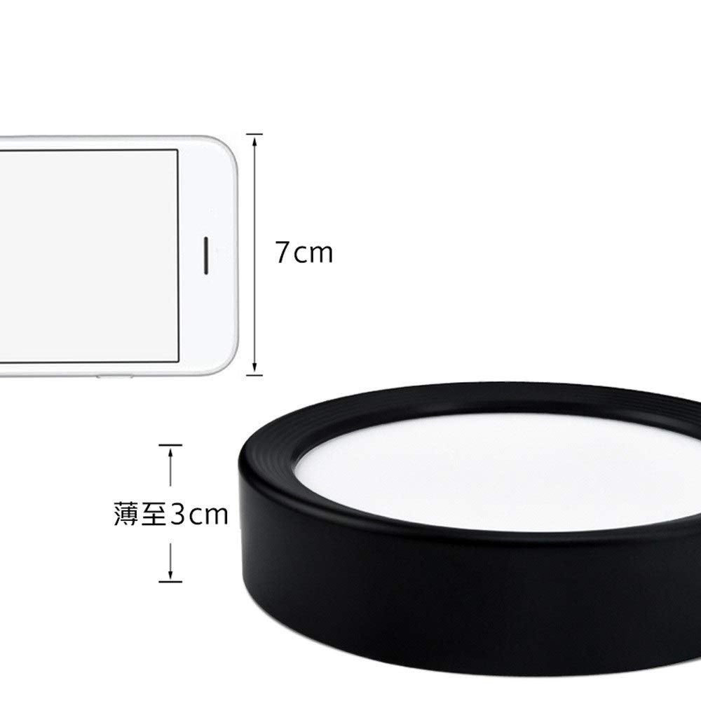 Foco LED Empotrado ultradelgado para Montaje en Superficie, Creativo, Redondo, pequeño, con Panel de Rejilla Fina de Aluminio Negro, luz de Techo, iluminación empotrada, Tienda de Ropa, Centro comerc