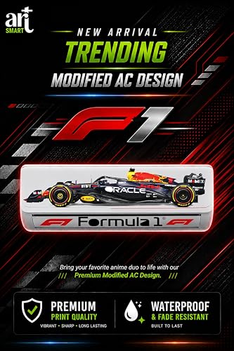 Image of Trending Porschhe 911 Racing AC Sticker, Air Conditioner Premium Vinyl, HD Gloss Finish, 24 Inches, for AC, Wall, Door, Glass (F1LIGHTBLUE)