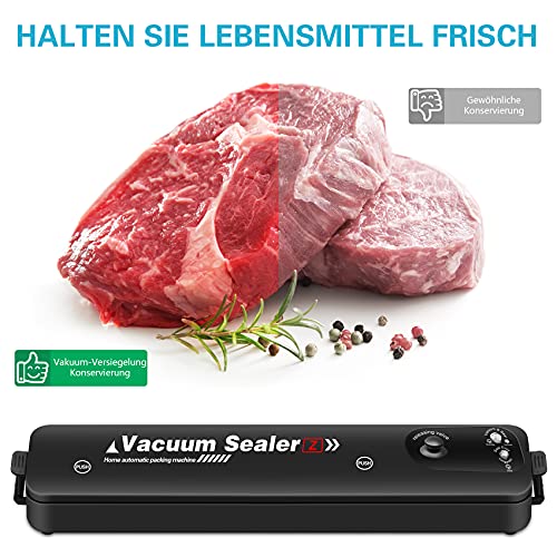 VPOW Vakuumiergerät, Automatischer Vakuumierer für trockene und feuchte Lebensmittel, leichtes Folienschweißgerät, für… – Bild 3