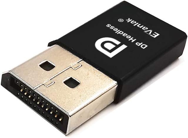 DisplayPort Headless Ghost Display Emulator for PC 4K DP Dummy Plug (fit Headless 1080@60Hz 3840x2160@17hz)