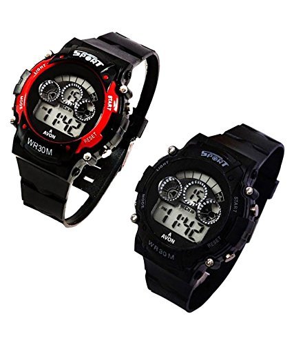 SS Black, Red Sport with 7 Lights Week Display in Round Dial Digital Unisex Watch (B01INJXEYS) Amazon Price History, Amazon Price Tracker
