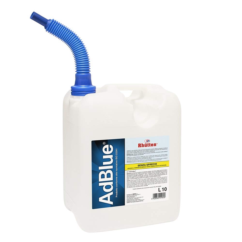 Rhütten, AdBlue Motori Diesel, Basf, Additivo di Sintesi, Urea Purissima, ISO 22241, preserva SCR, Blocca Impurità Catalizzatore, Motori Euro 6, Tappo Versatore, 10L