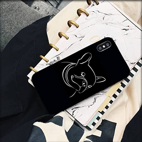 LIFEKA Carino linee Bulldog Francese Cassa Del Telefono per il iPhone 11 12 13 mini pro XS MAX 8 7 6 6S Plus X 5S SE 2020 XR caso, A10, per iPhone 6 6S