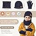 Kids Winter Beanie Hat Scarf Touchscreen Gloves Set for Boys Girls 5-15 Years Warm Skull Cap Fleece Lined Knitted Hat