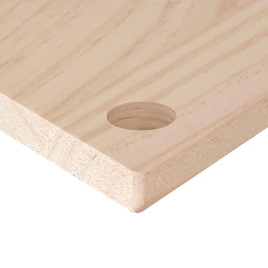 Schreibtischplatte Massivholz Kiefer 110x55x2,5 cm mit Kabellöchern, Unbehandelte Holzplatte für Büro Homeoffice Arbeitsplatz, Ergonomische Tischplatte für Schreibtischzubehör und