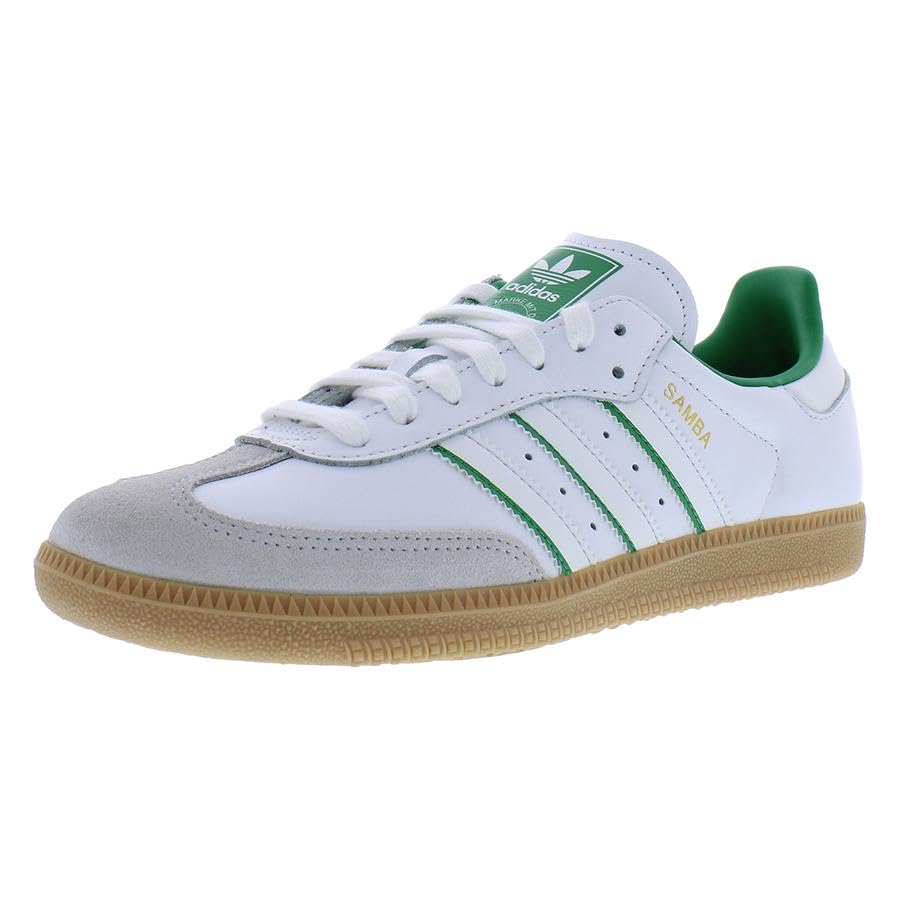 Image of adidas Samba Mens Shoes Size 7.5, Color: Cloud White /Crystal White /Green
